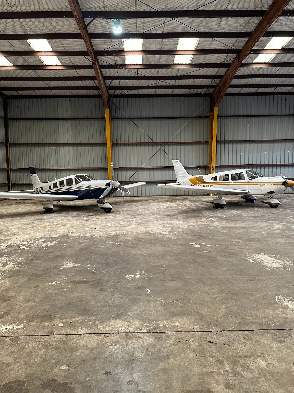 Wide view of the hangar floor