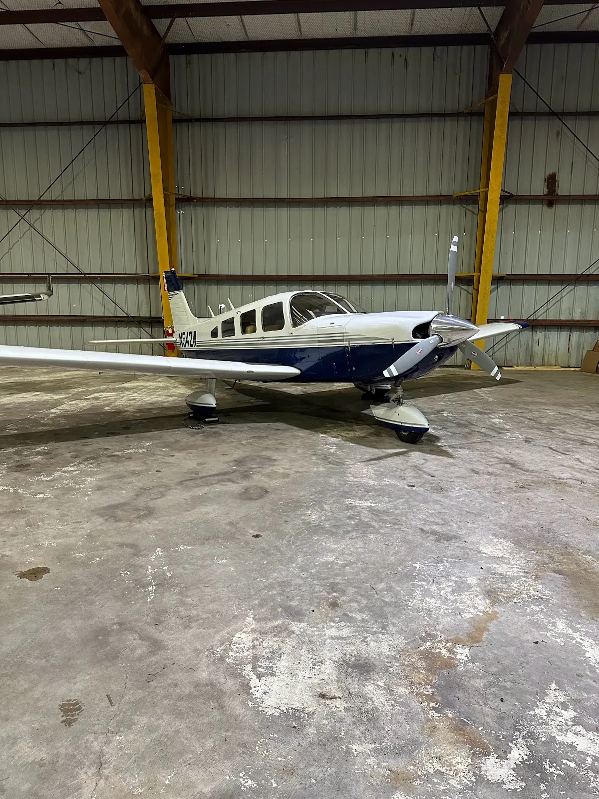 N542W inside the hangar