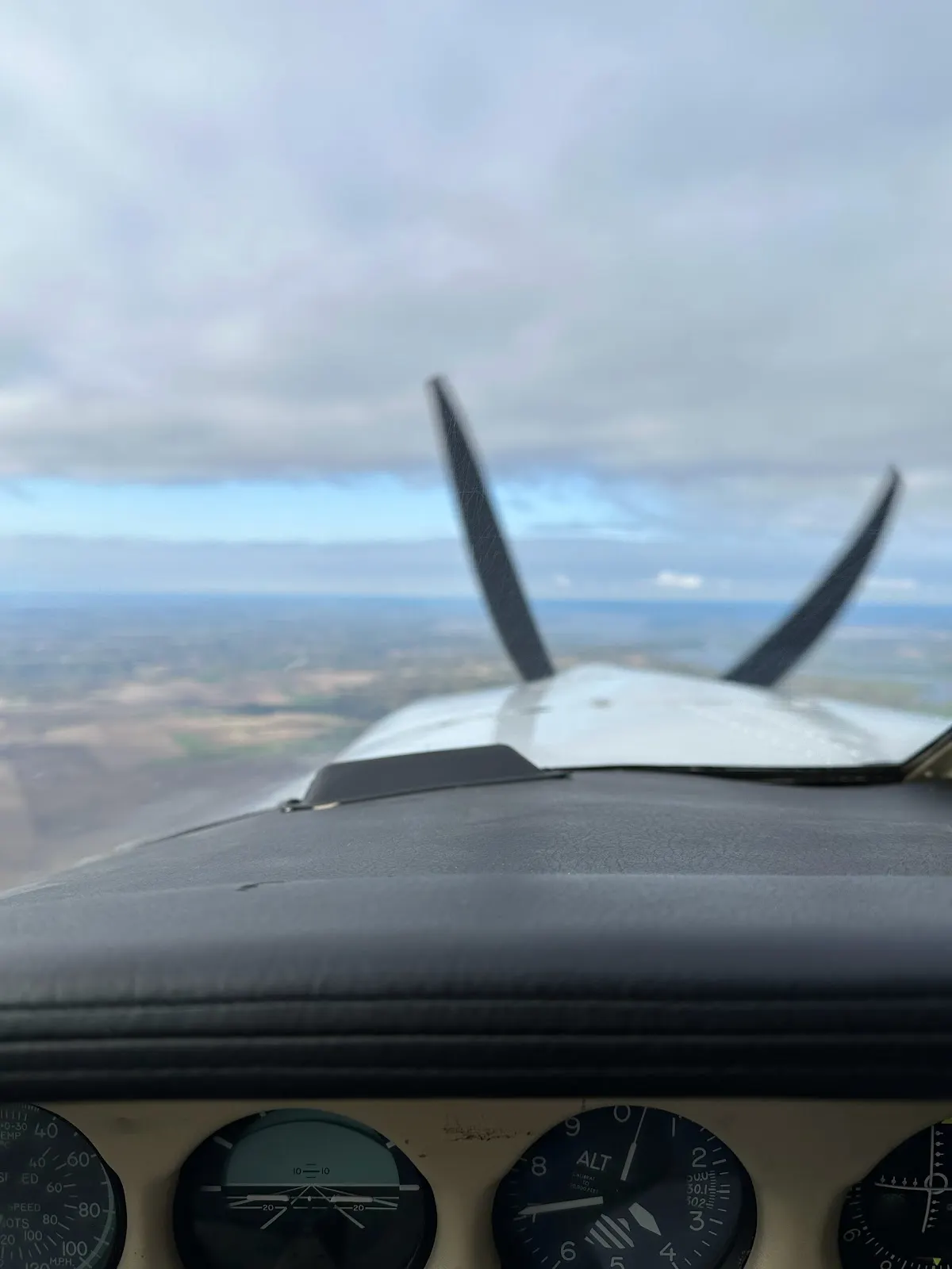 View over the cowling at altitude